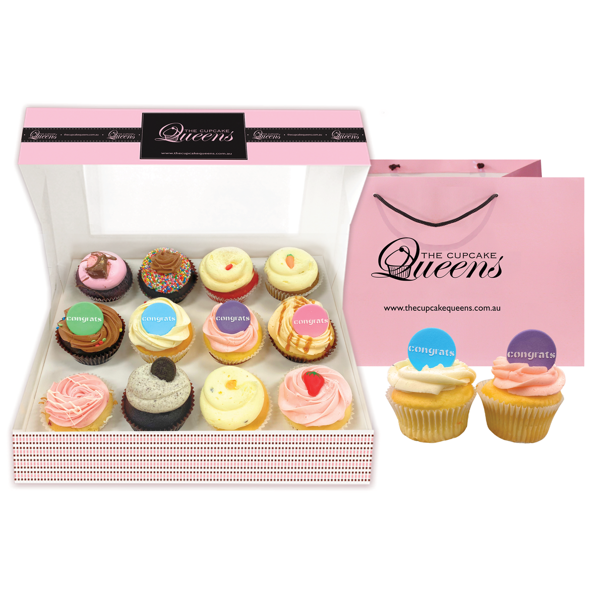 Congratulations Gift Box Cupcakes