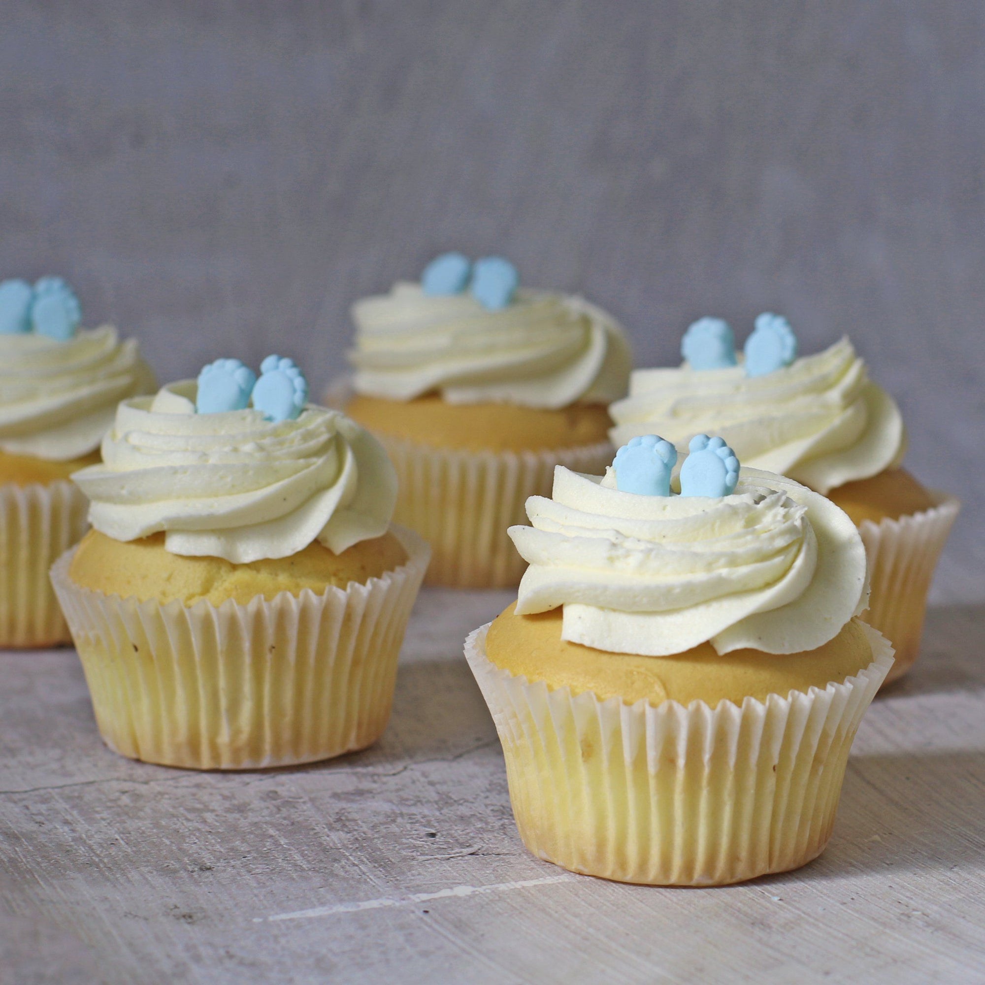 Baby Blue Feet Cupcakes The Cupcake Queens 
