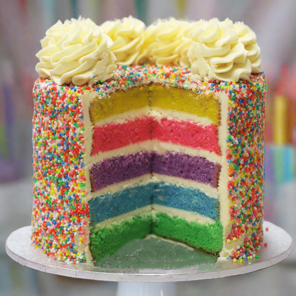 Rainbow Birthday Cake - The Cupcake Queens 