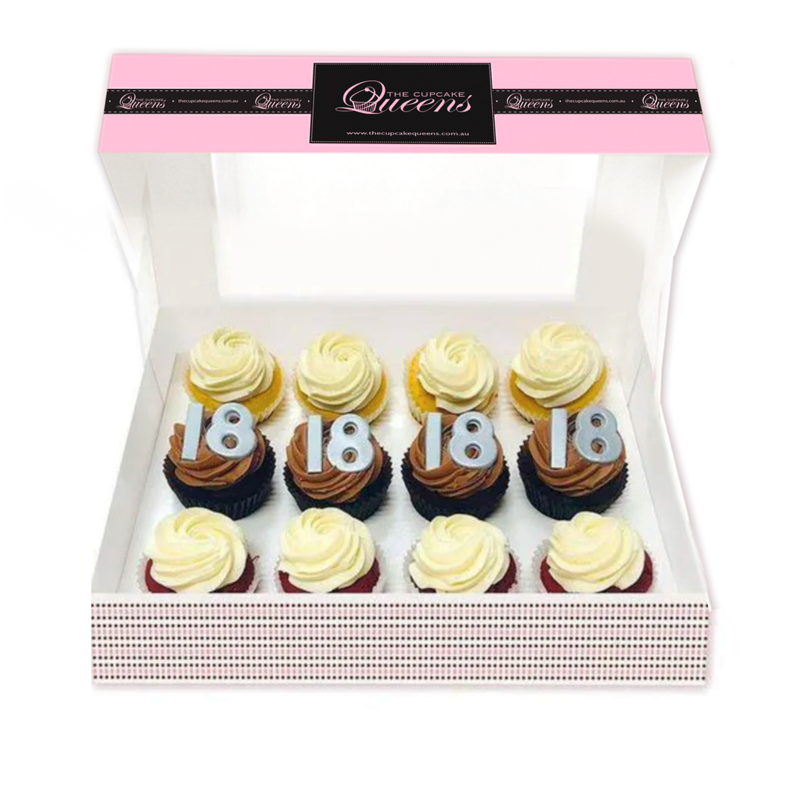 18th Birthday Cupcakes in SILVER-The Cupcake Queens