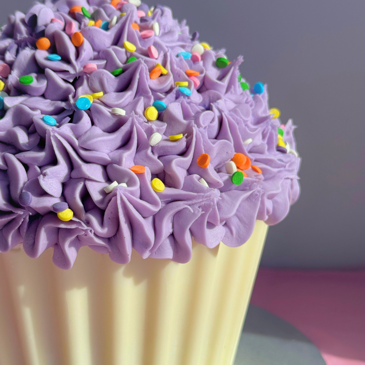 Purple Vanilla Giant Cupcake Cake