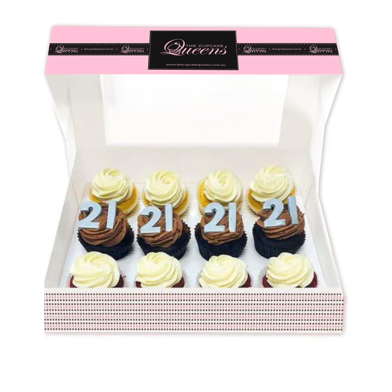 21st Birthday Cupcakes in SILVER-The Cupcake Queens