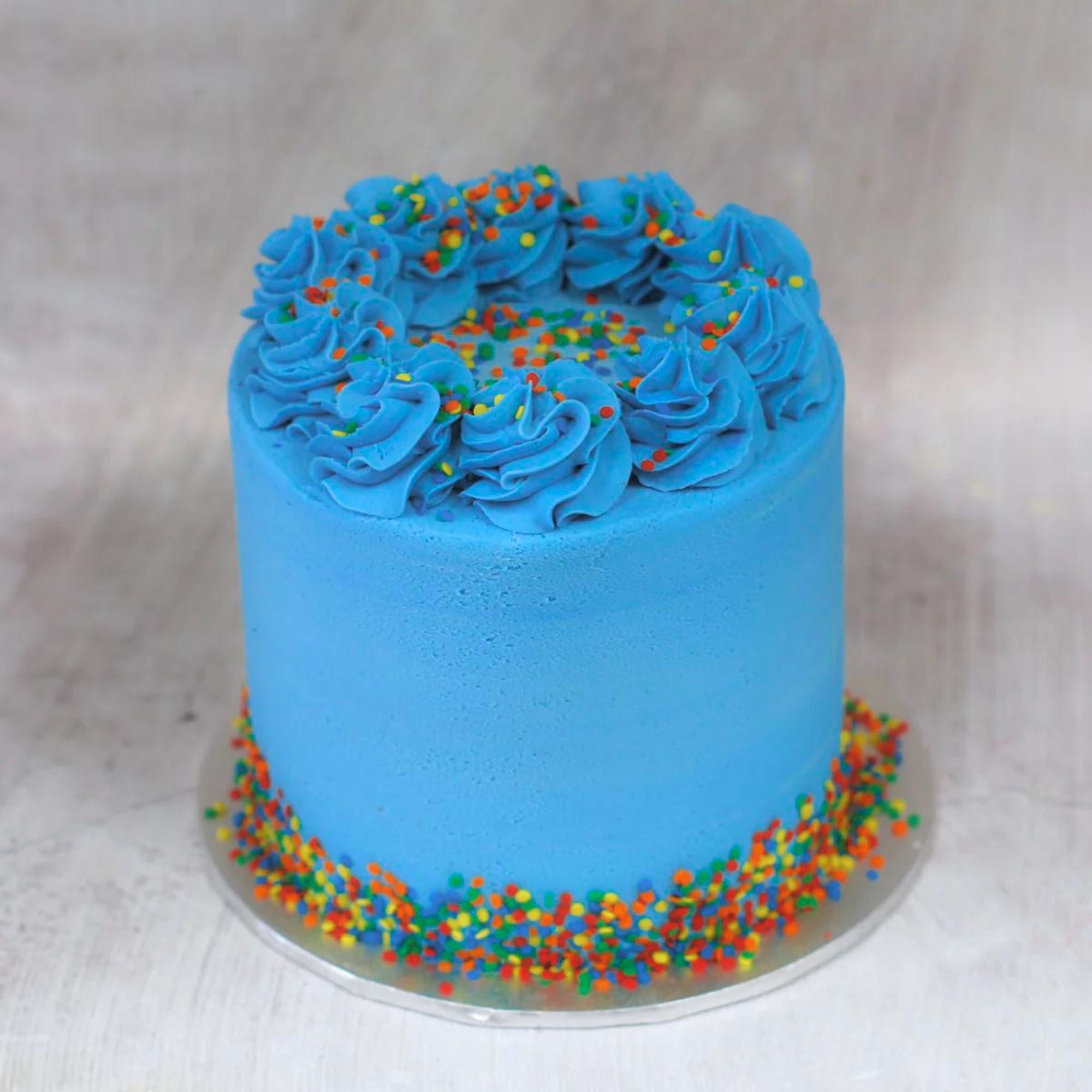 Brilliant Blue Cake - 5 Inch Cakes The Cupcake Queens 