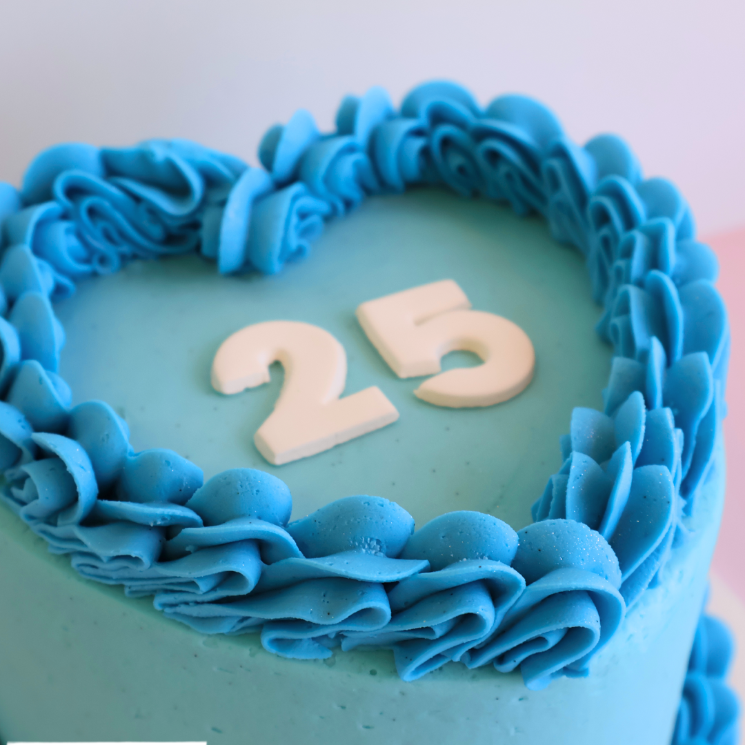 Vintage Heart Cake - Pastel Blue