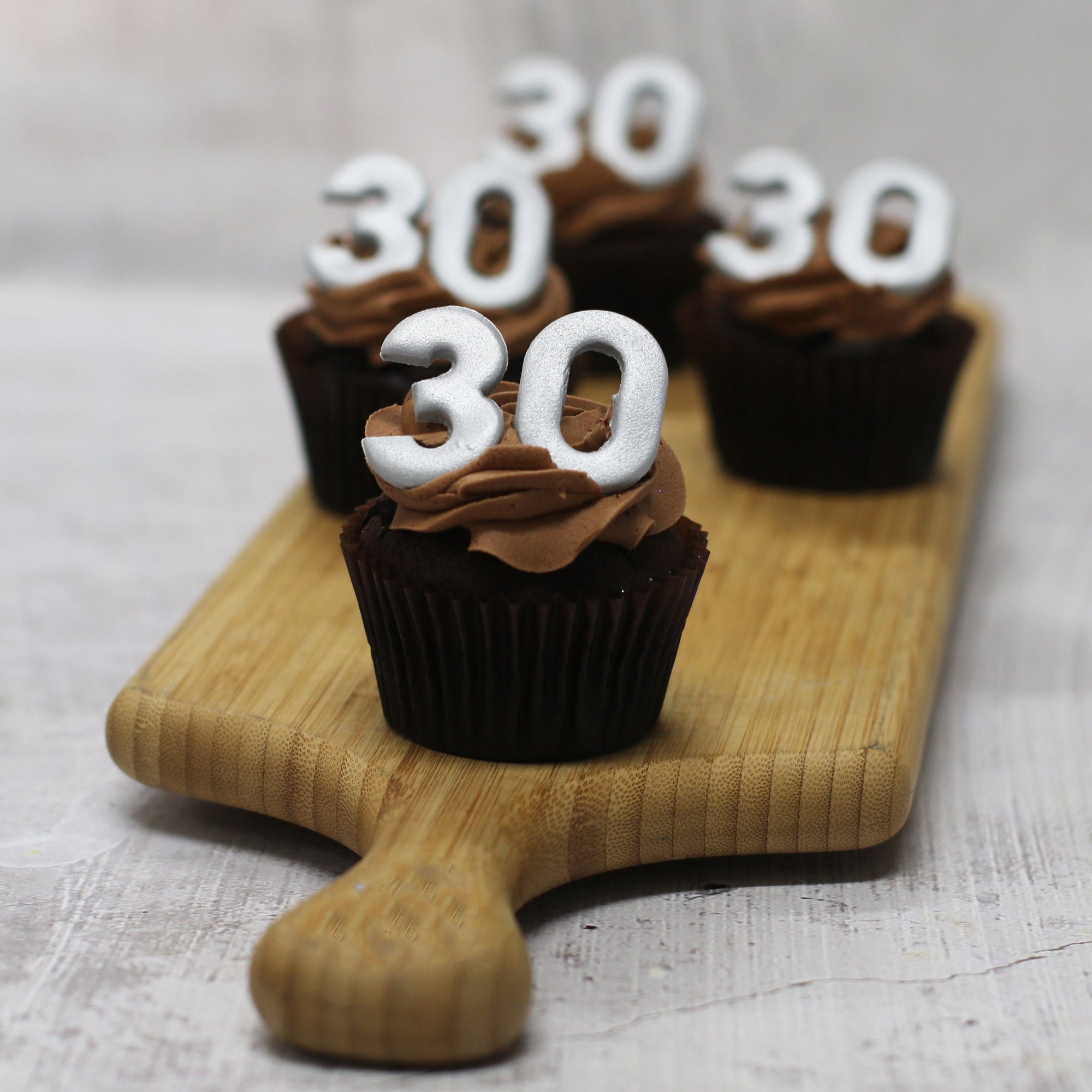 30th Birthday Cupcakes in SILVER-The Cupcake Queens