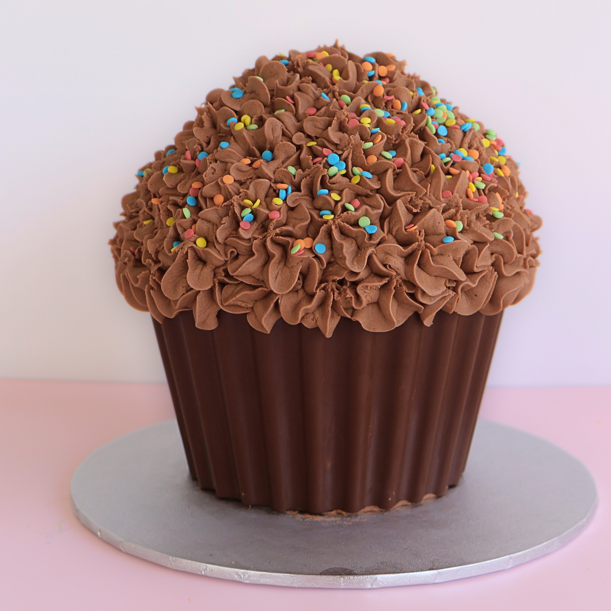 Double Chocolate Giant Cupcake Cake