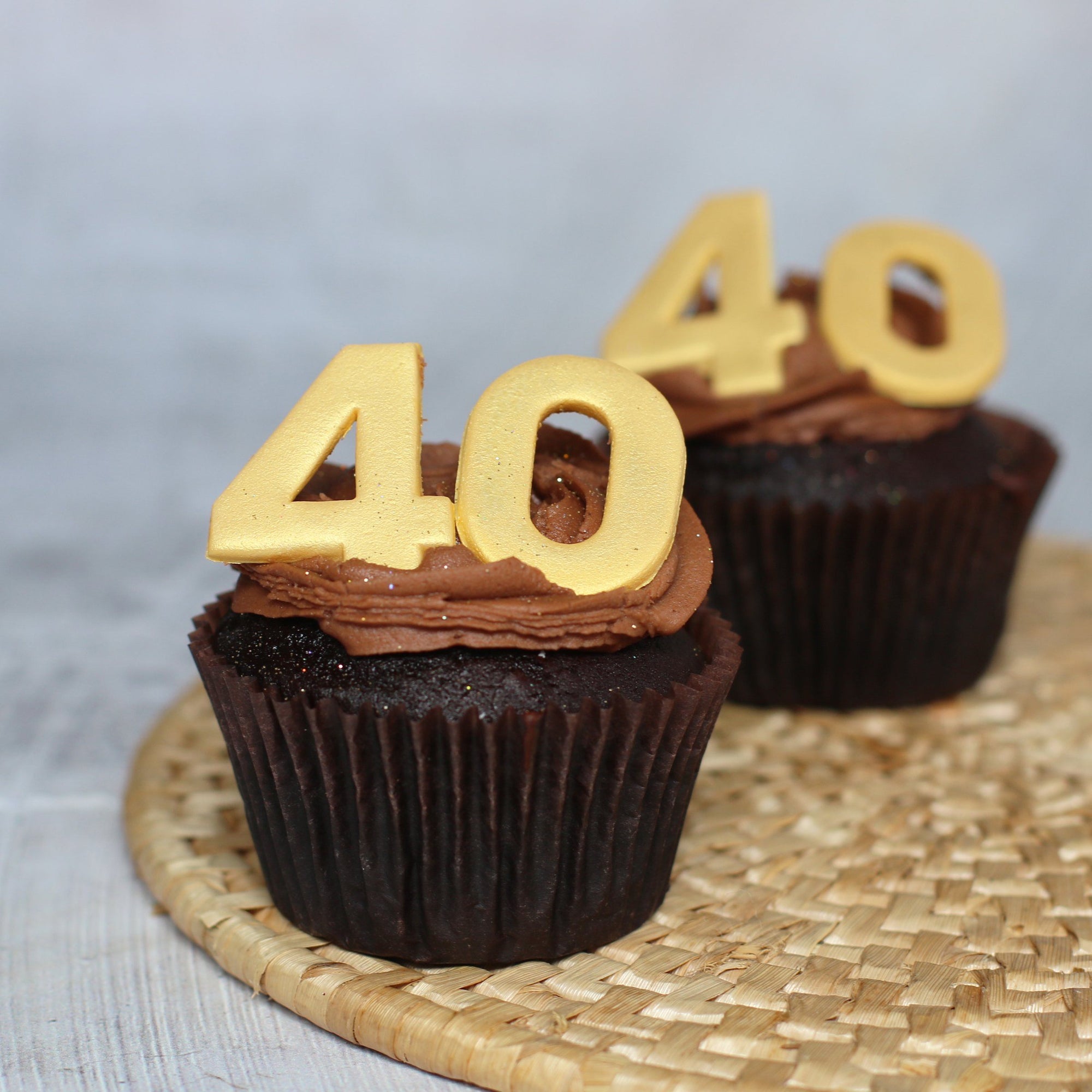 40th Birthday Cupcakes in GOLD-The Cupcake Queens