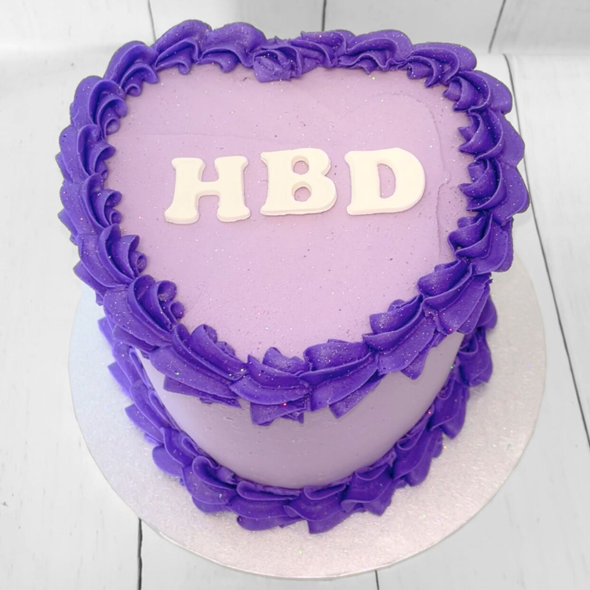 Vintage Heart Cake - Pastel Purple The Cupcake Queens 