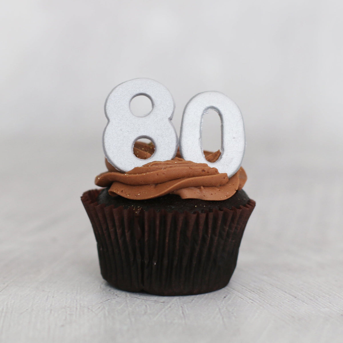 80th Birthday Cupcakes in SILVER-The Cupcake Queens