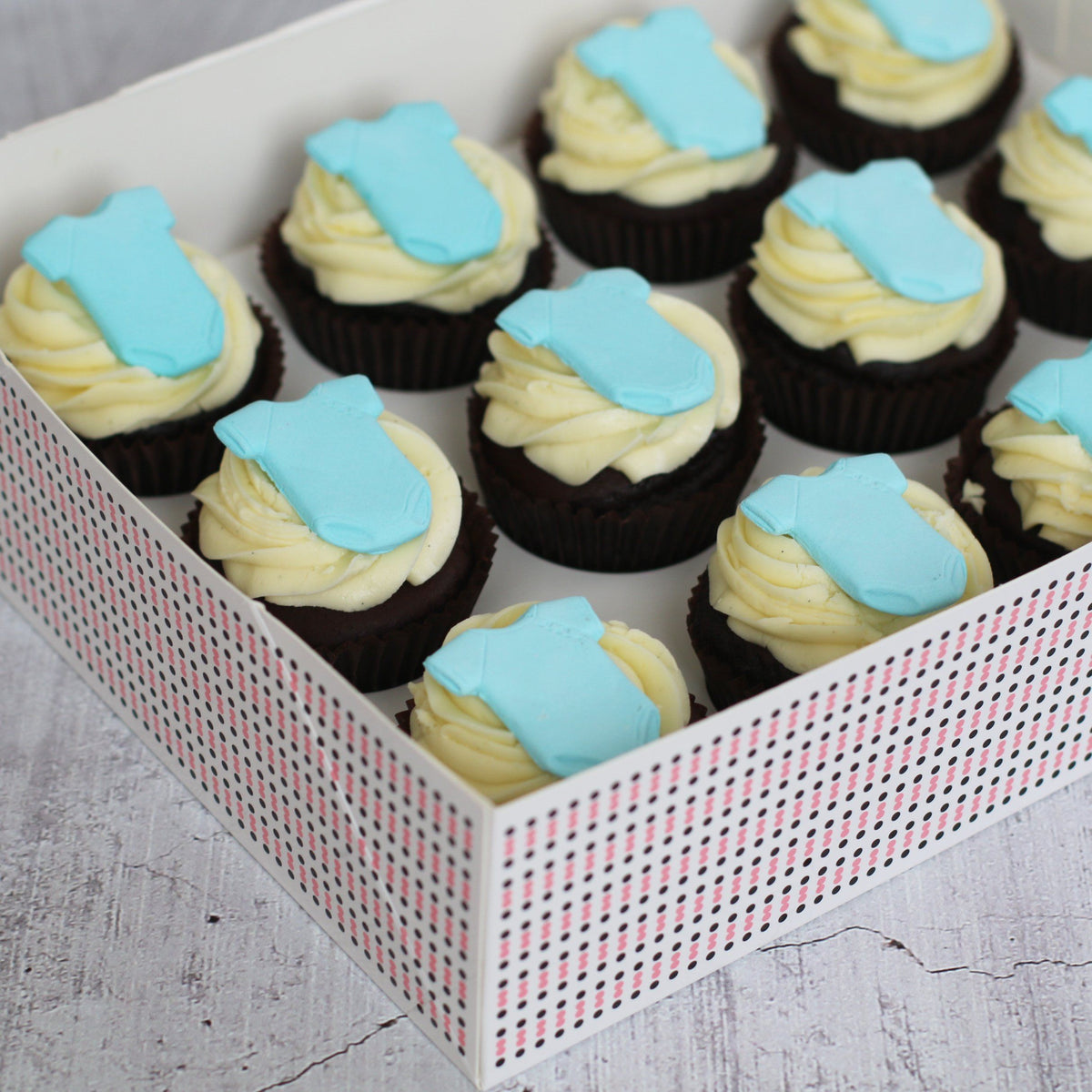 Baby Blue Jumpsuit Gluten Friendly Gift Box-The Cupcake Queens