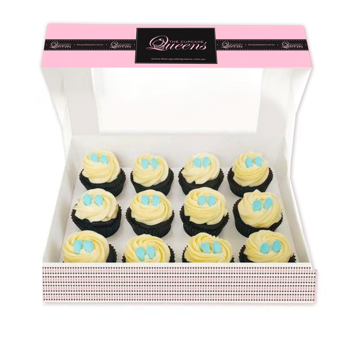 Baby Feet Blue Gluten Friendly Gift Box-The Cupcake Queens