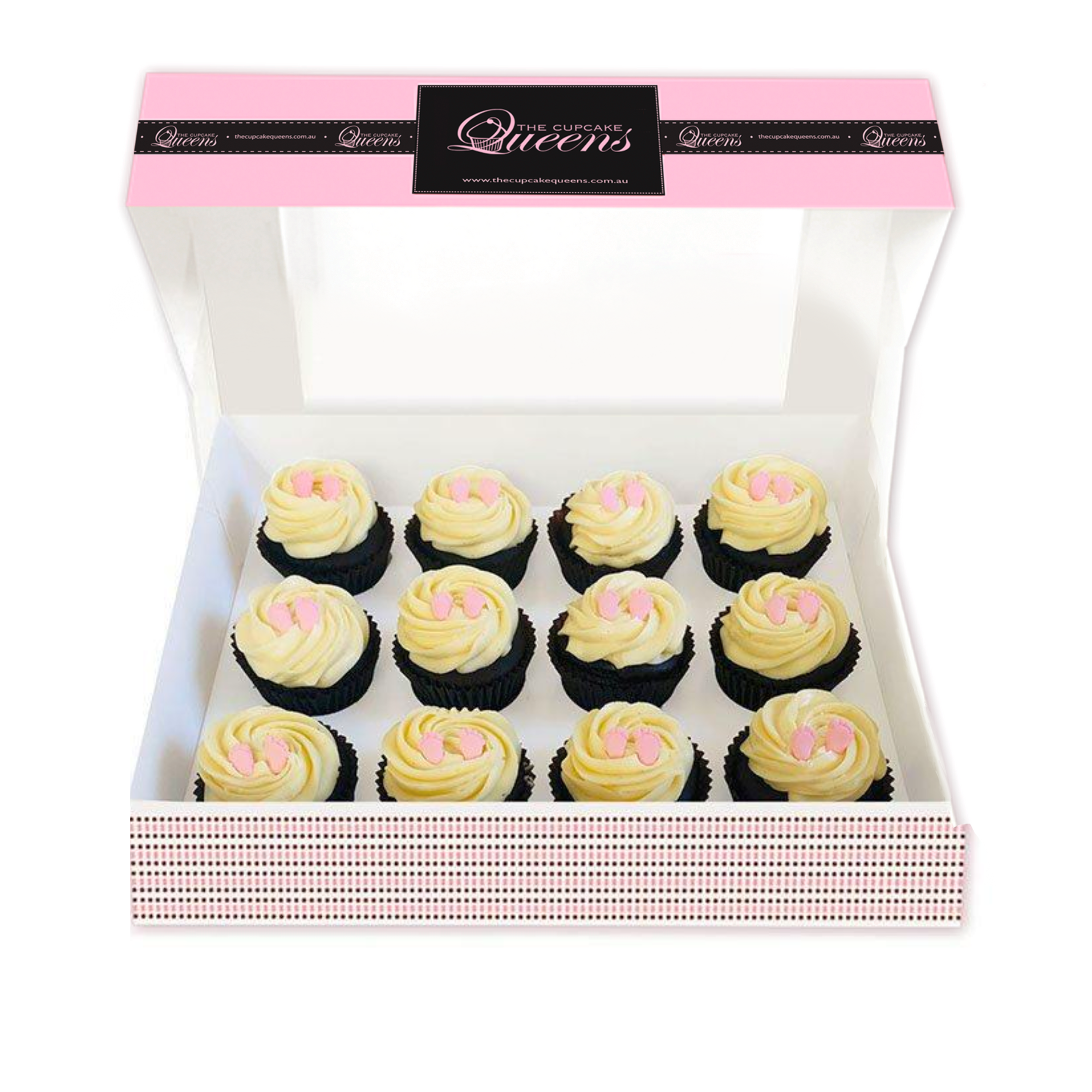 Baby Feet Pink Gluten Friendly Gift Box-The Cupcake Queens