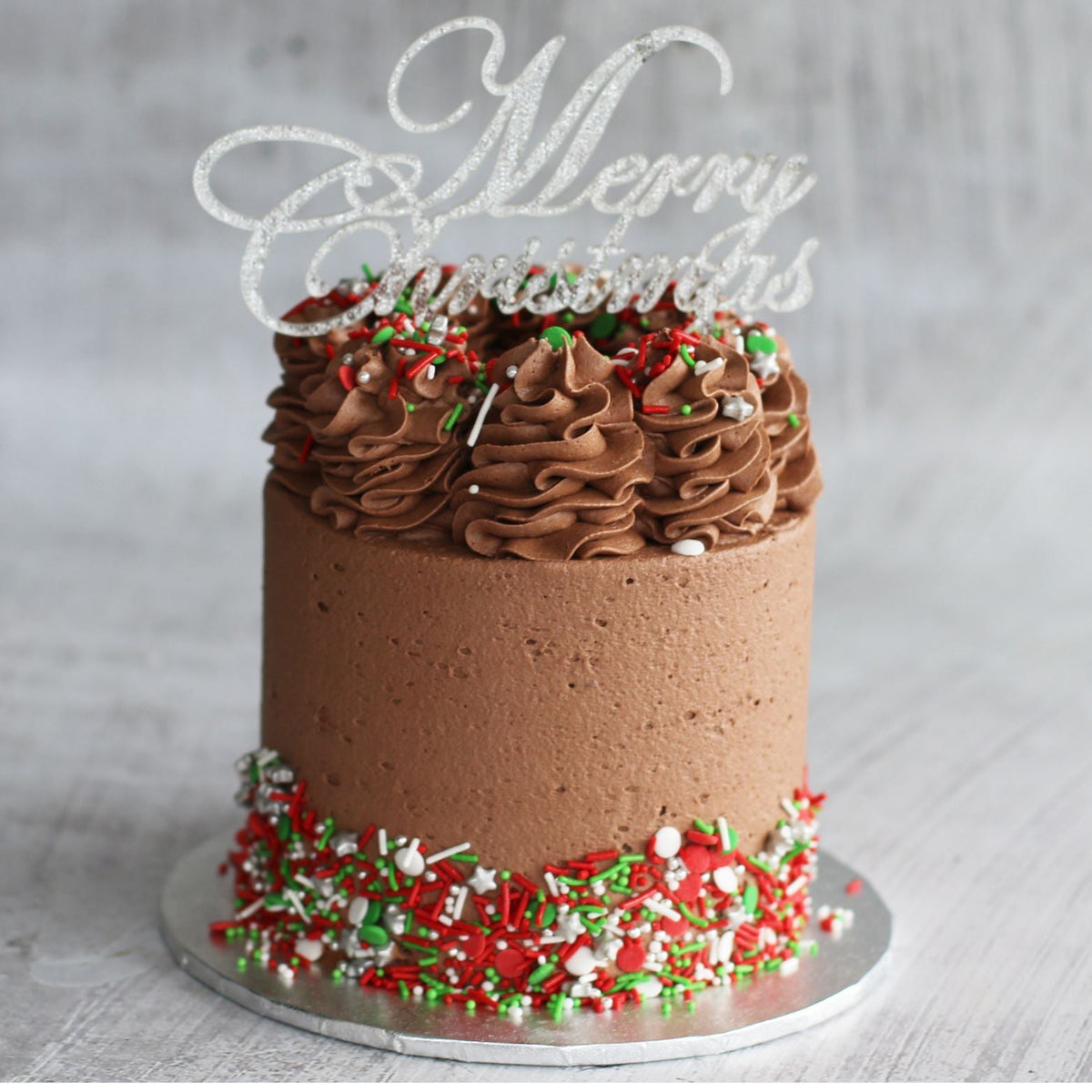 Christmas Vegan Friendly Chocolate Cake 5 Inch-The Cupcake Queens