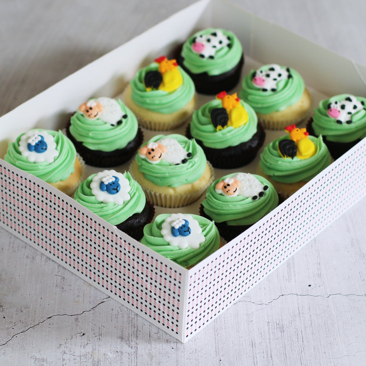 Farm Animals Regular Gift Box-The Cupcake Queens