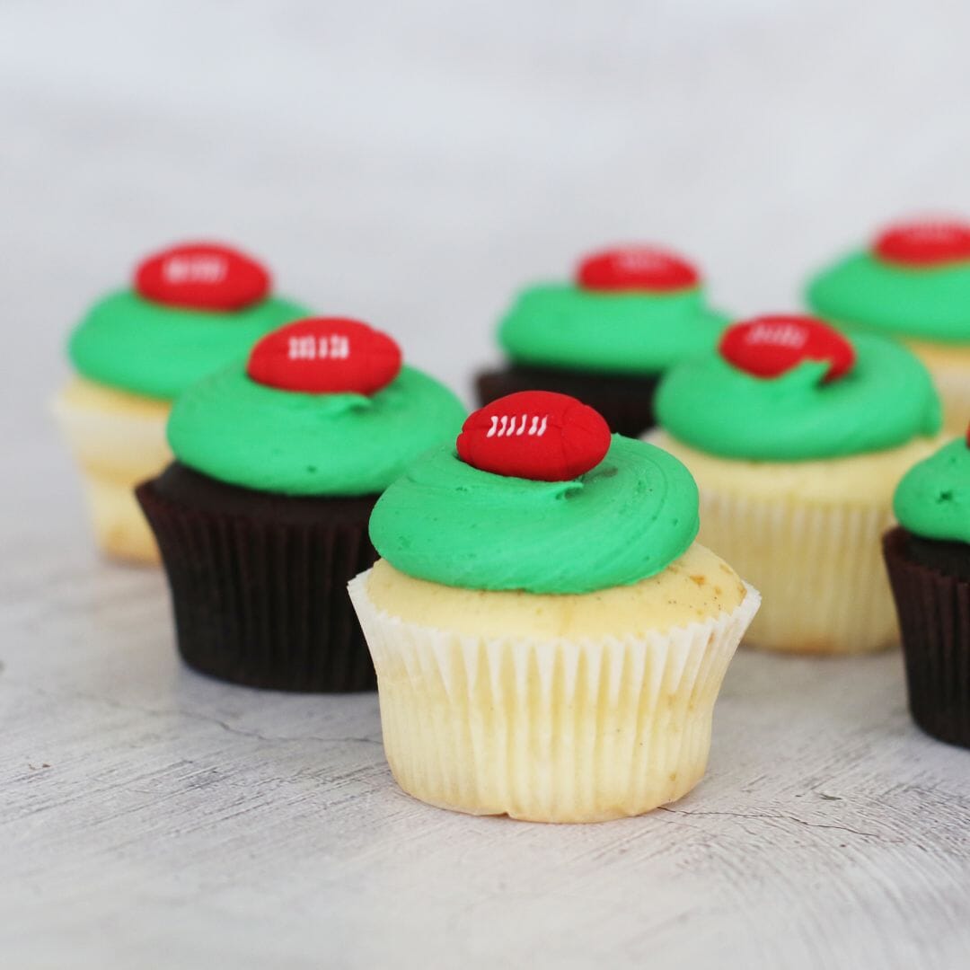 Football Themed Cupcakes-The Cupcake Queens