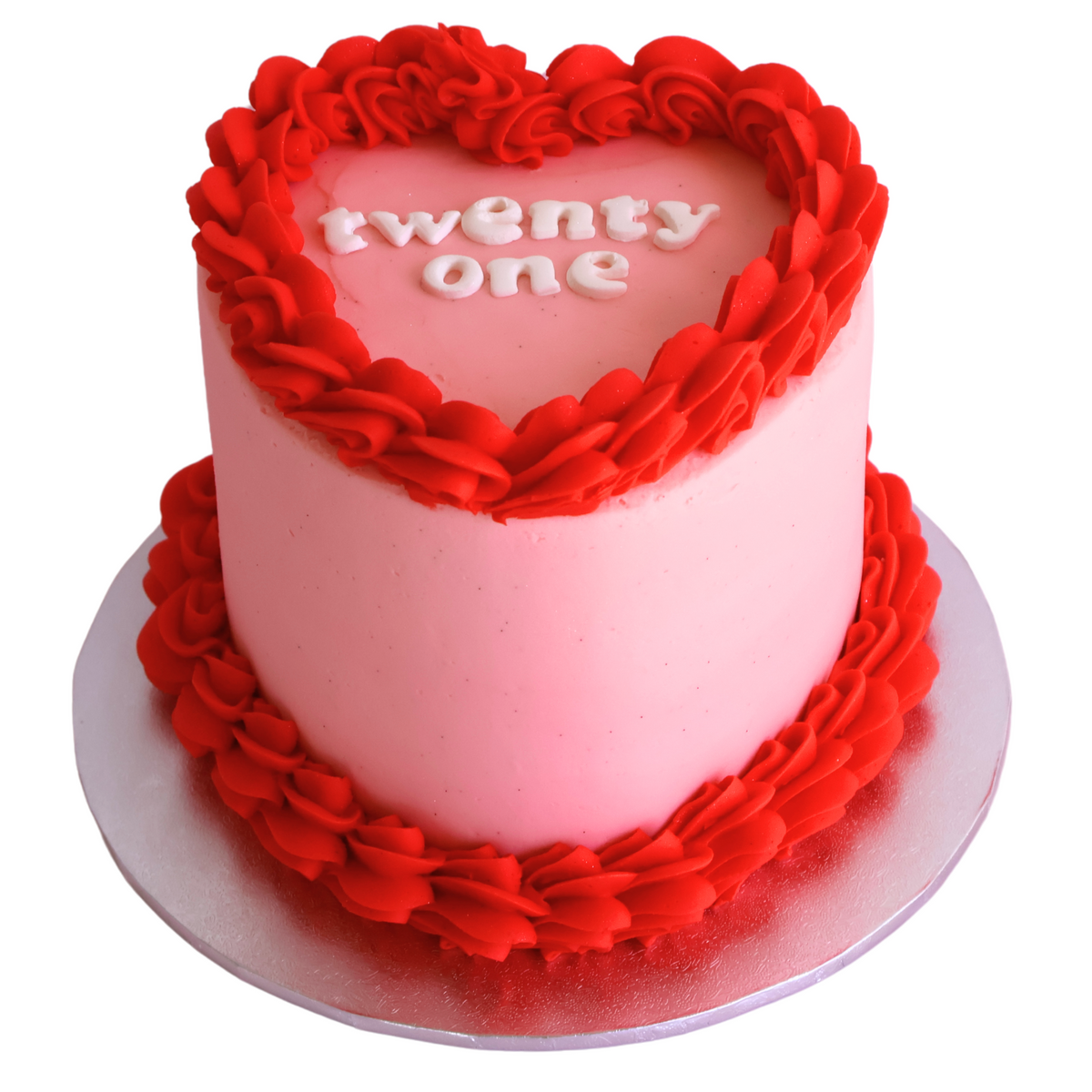 Vintage Heart Cake - Pink and Red