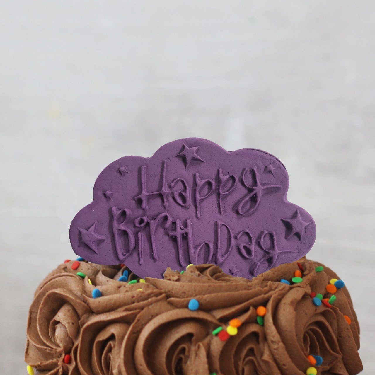 Purple Happy Birthday Cake Plaque-The Cupcake Queens