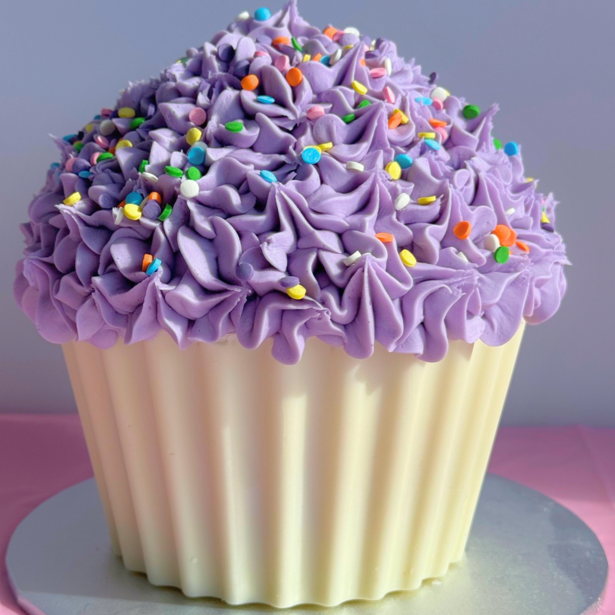 Purple Vanilla Giant Cupcake Cake