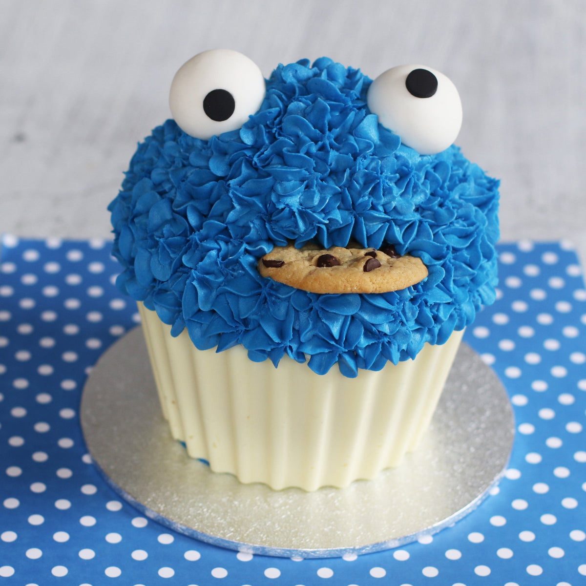 The Cookie Monster Giant Cupcake Cake-The Cupcake Queens