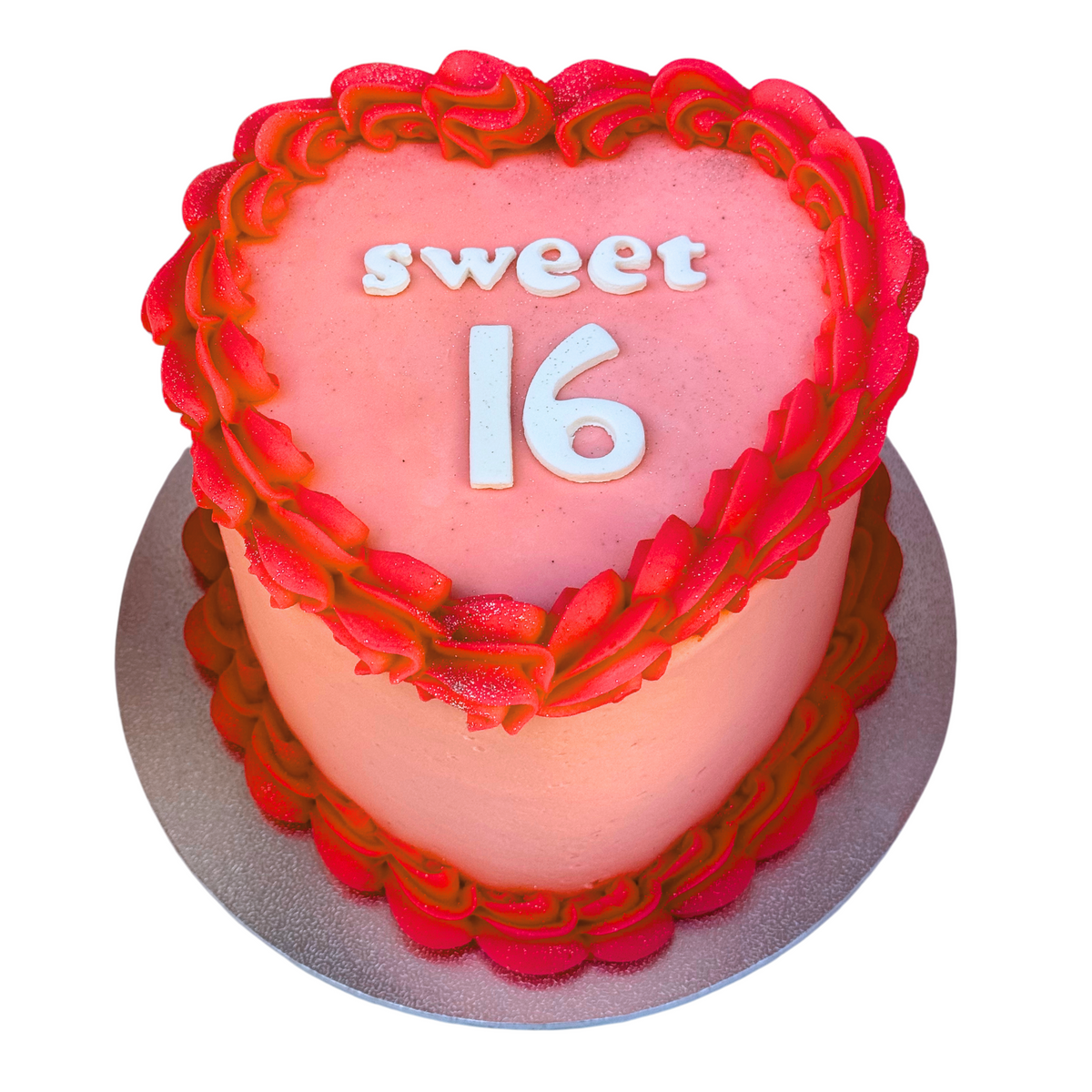 Vintage Heart Cake - Pink and Red