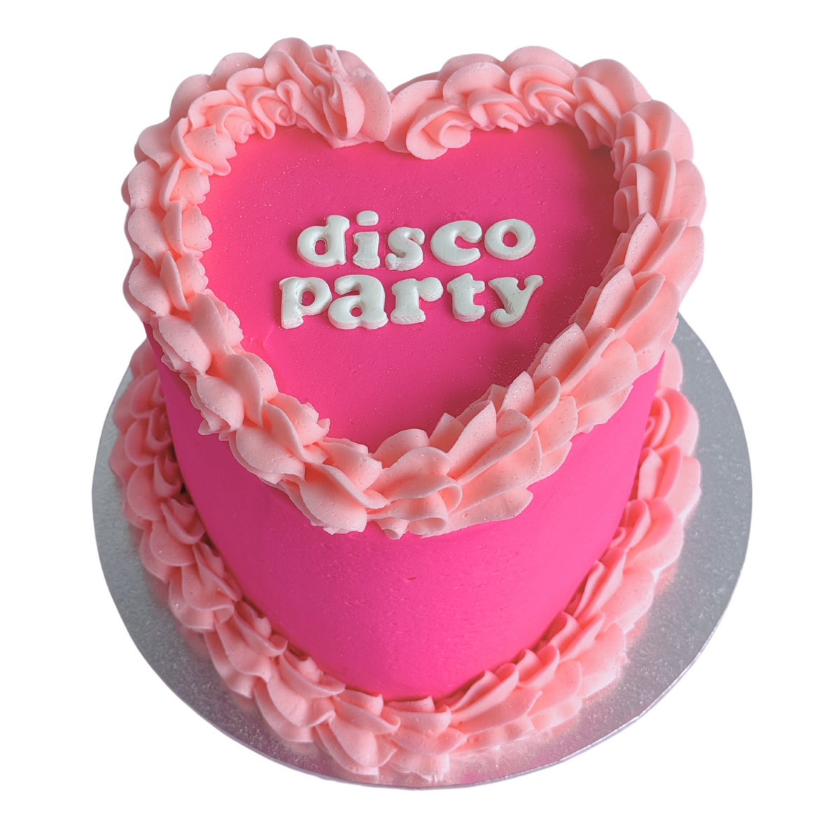 Vintage Heart Cake - Hot Pink