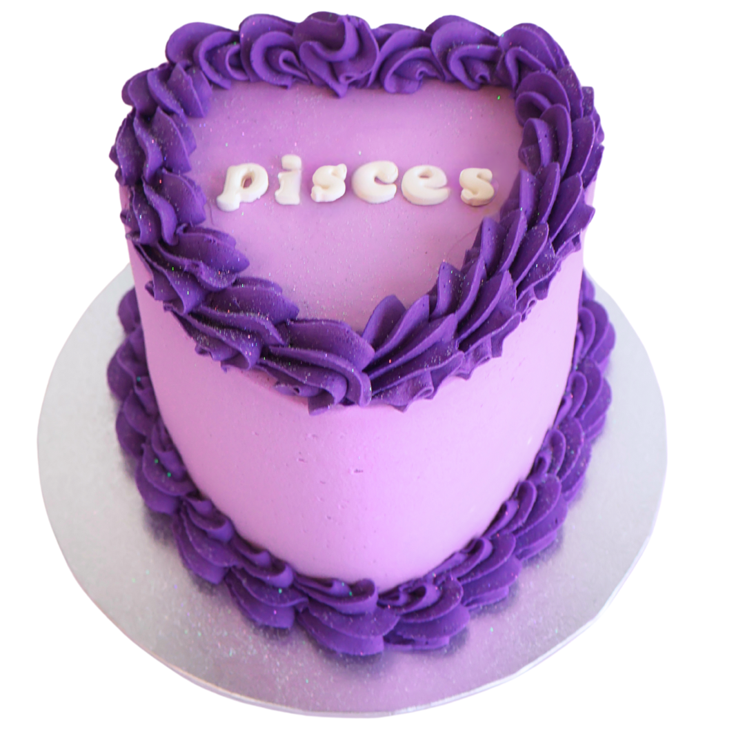 Vintage Heart Cake - Pastel Purple