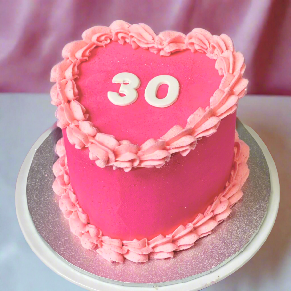 Vintage Heart Cake - Hot Pink-The Cupcake Queens