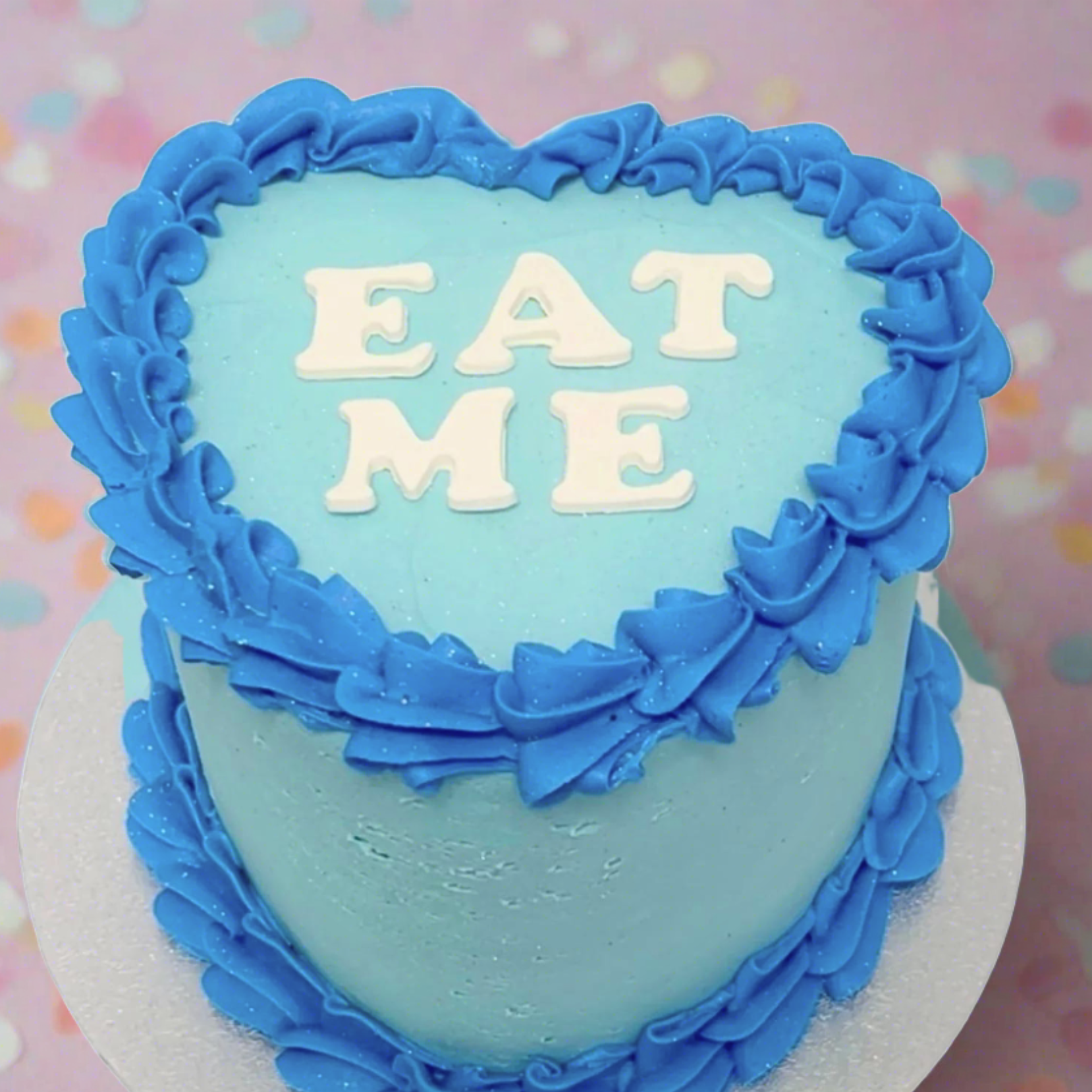 Vintage Heart Cake - Pastel Blue-The Cupcake Queens