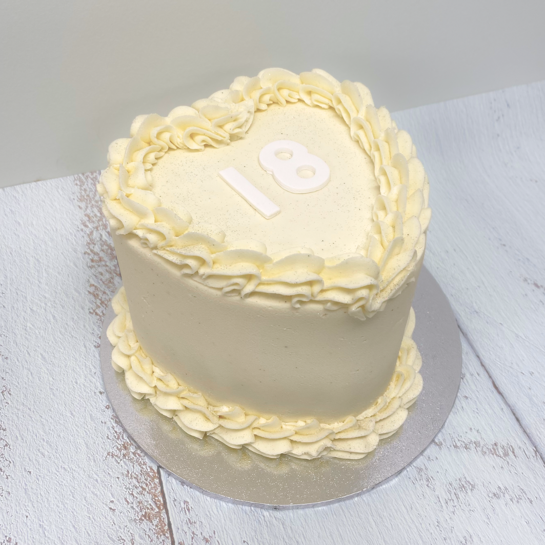 Vintage Heart Cake - Vanilla White-The Cupcake Queens