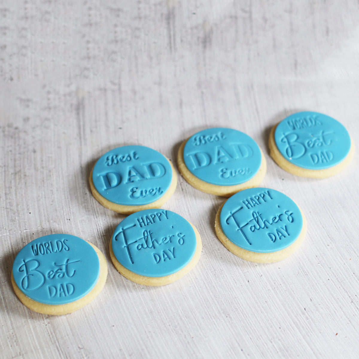 Father&#39;s Day Blue Shortbread Cookies - 6 or 12 Pack Cupcakes The Cupcake Queens 