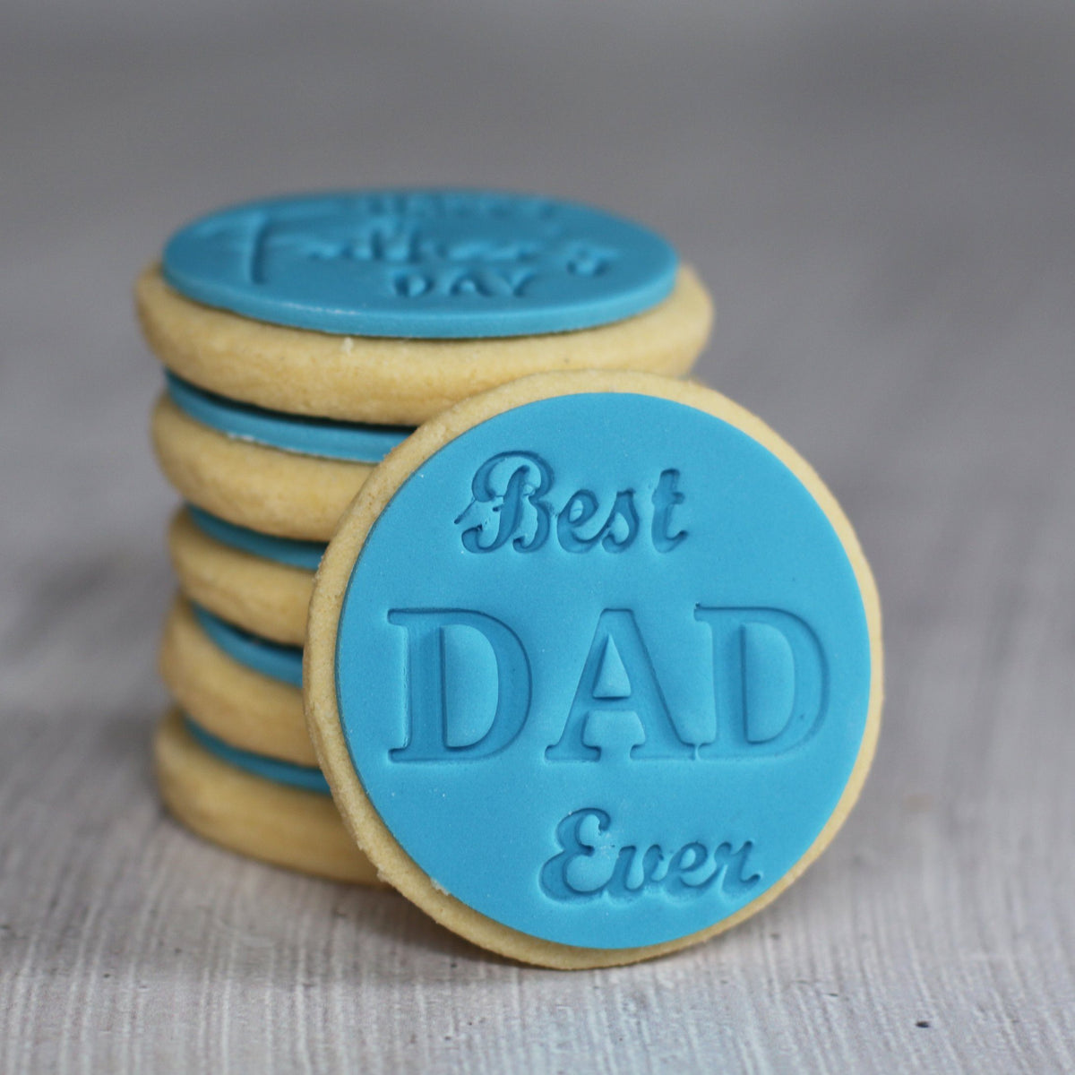 Father&#39;s Day Blue Shortbread Cookies - 6 or 12 Pack Cupcakes The Cupcake Queens 
