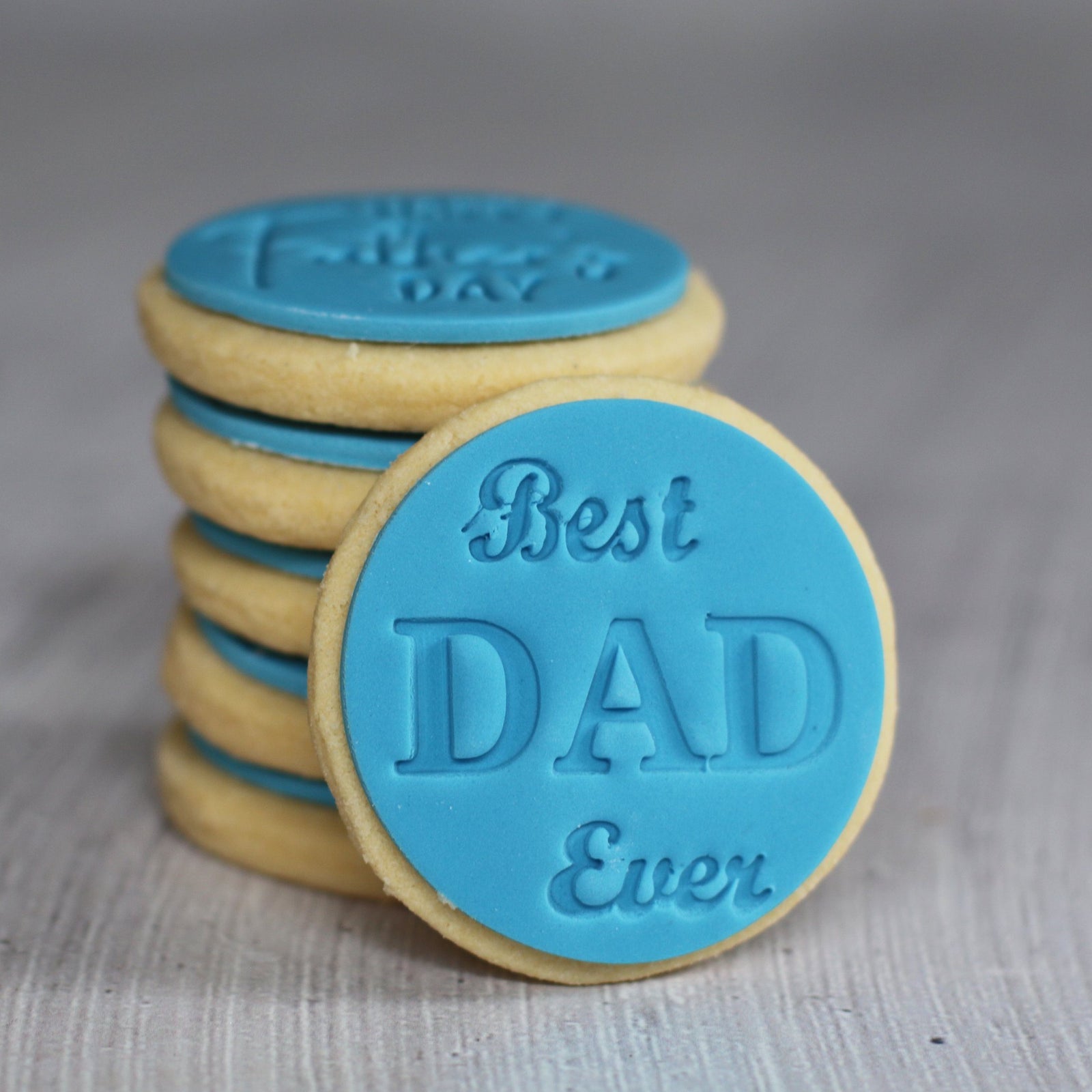 Father's Day Blue Shortbread Cookies - 6 or 12 Pack Cupcakes The Cupcake Queens 