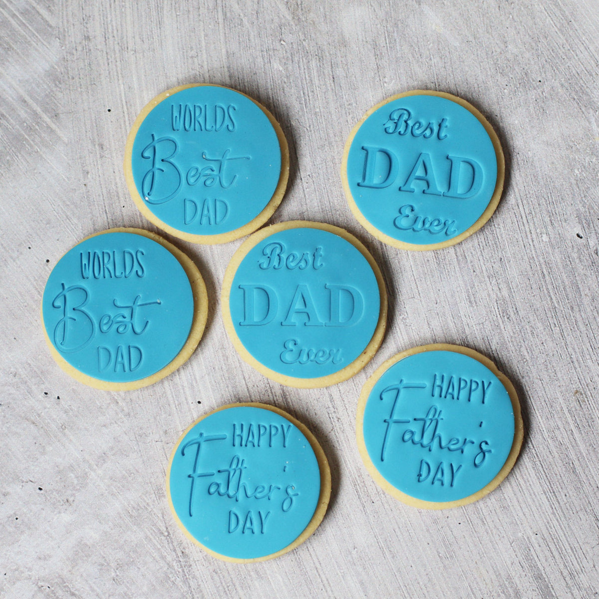 Father&#39;s Day Blue Shortbread Cookies - 6 or 12 Pack Cupcakes The Cupcake Queens 