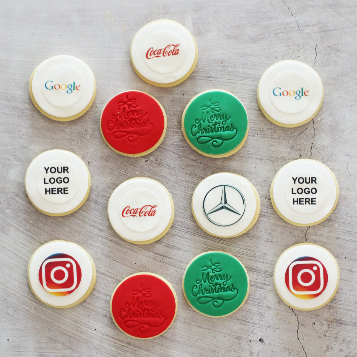 Christmas Corporate Logo Shortbread Cookies Special Occasion The Cupcake Queens 