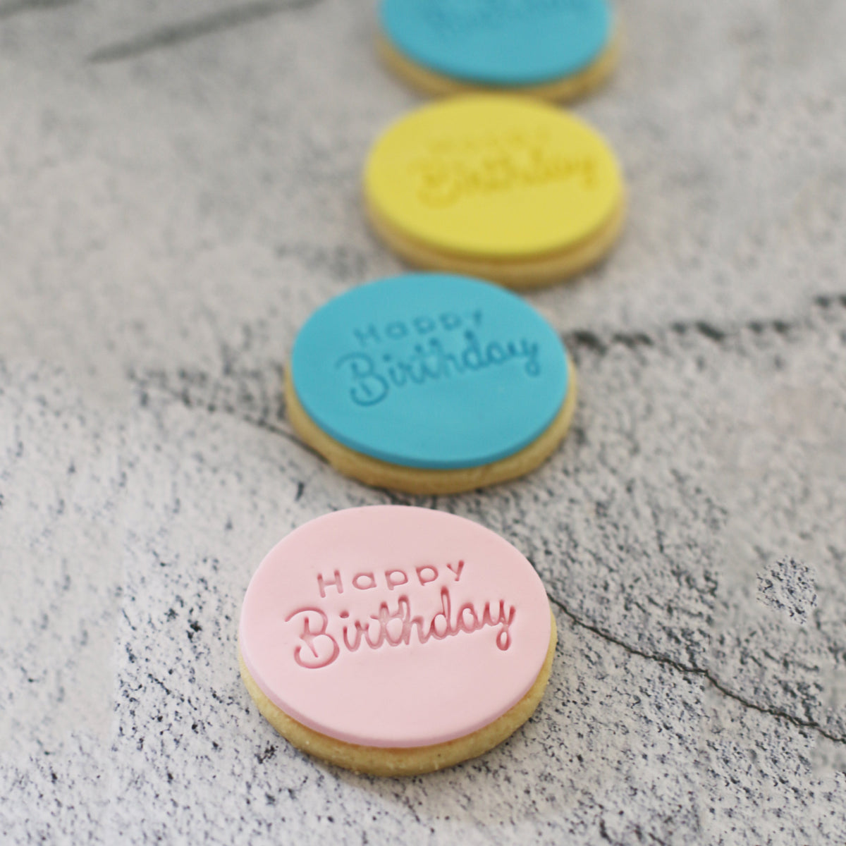 Happy Birthday Shortbread Cookies The Cupcake Queens 