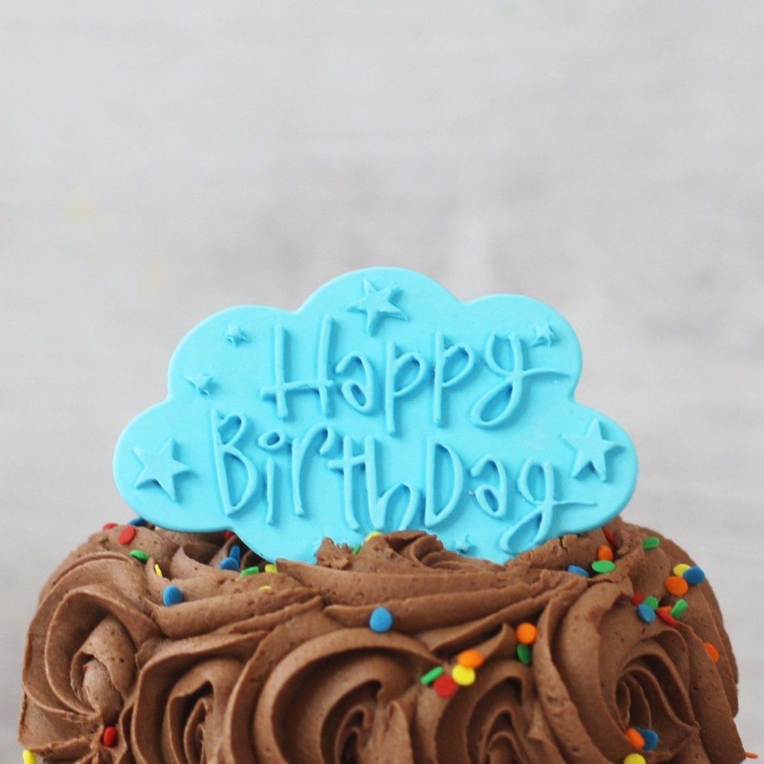 Blue Happy Birthday Cake Plaque Gift Accessories 