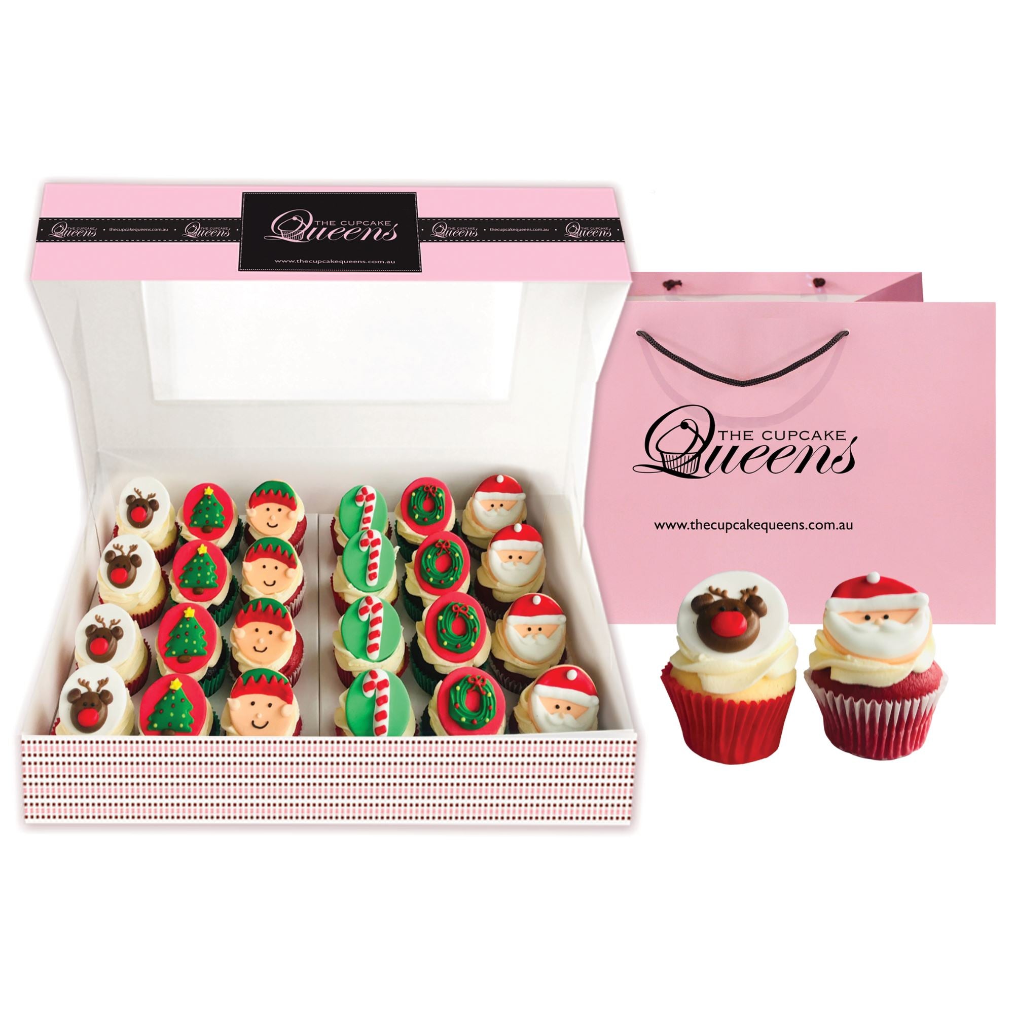 Santa's Favourites Mini Gift Box Cupcakes Pre Selected Boxes The Cupcake Queens 