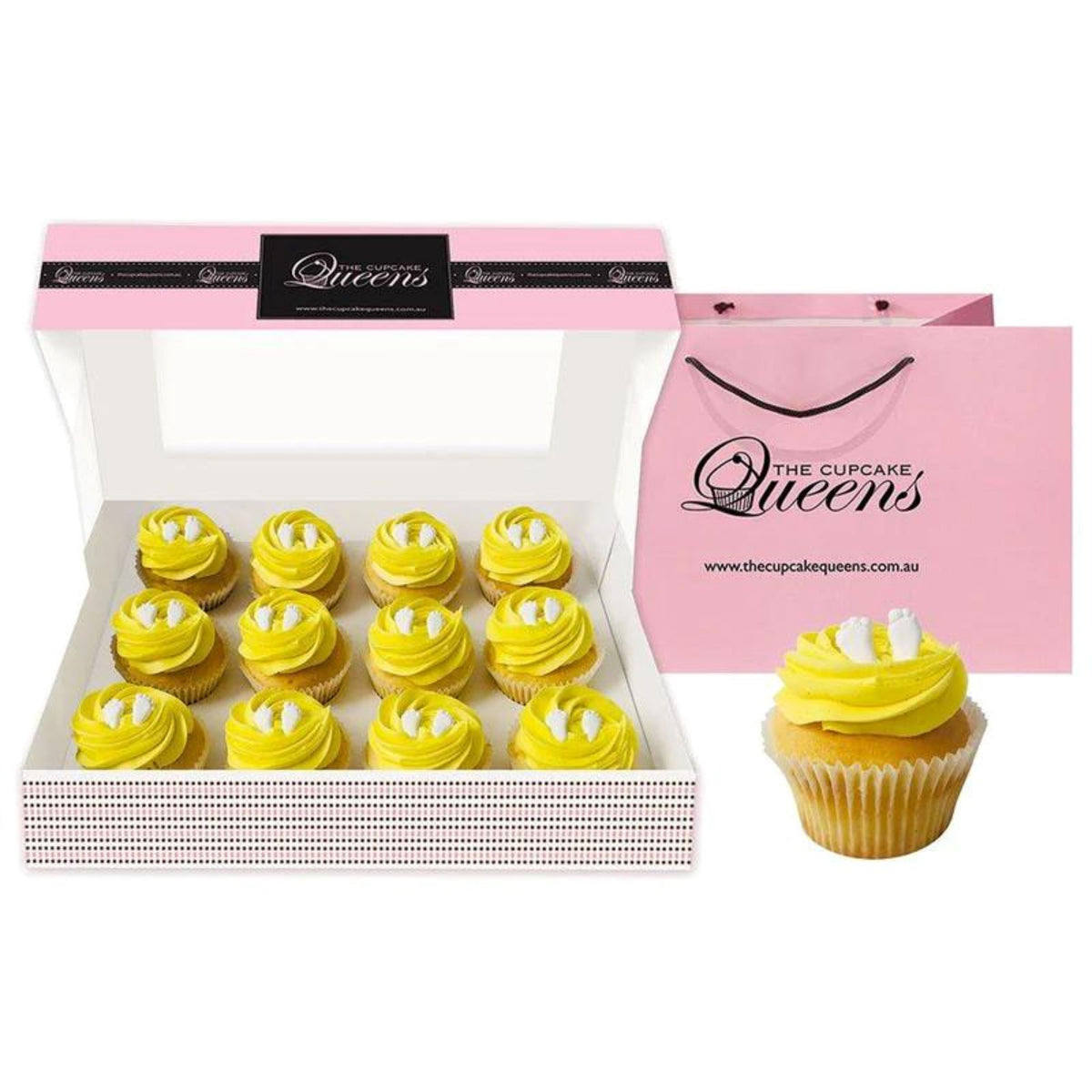 Baby Yellow Deluxe Cupcakes The Cupcake Queens 