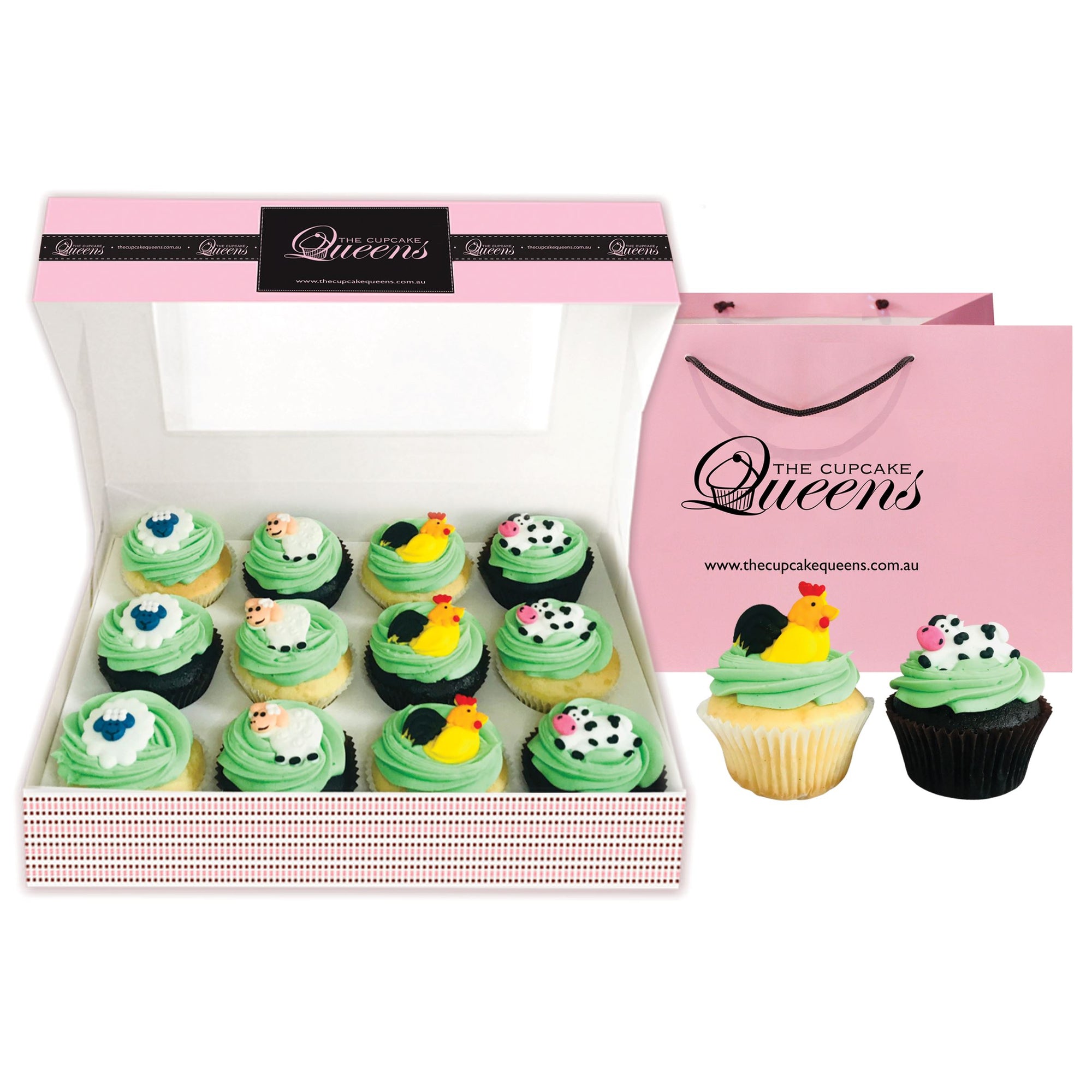Farm Animals Regular Gift Box Cupcakes The Cupcake Queens 