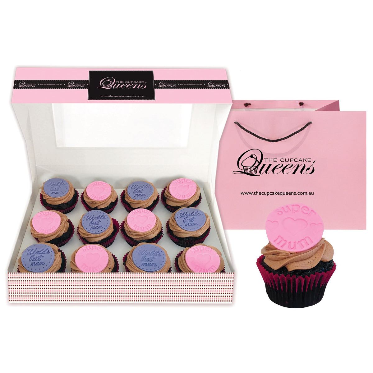 Mother&#39;s Day Gluten and Vegan Friendly Regular Size Giftbox Cupcakes Pre Selected Boxes The Cupcake Queens 