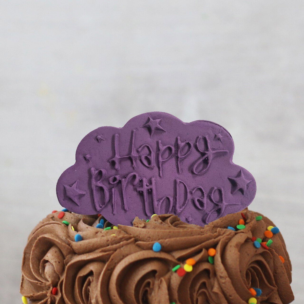 Purple Happy Birthday Cake Plaque Gift Accessories 