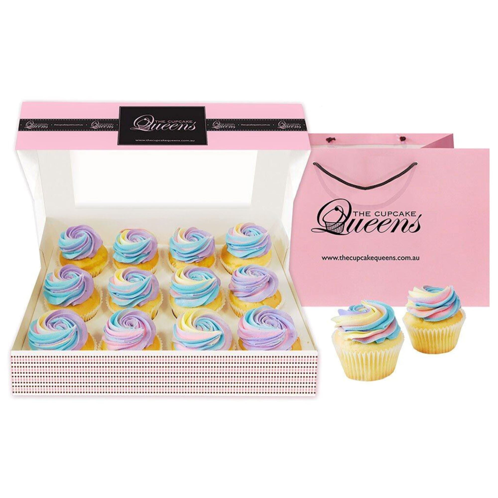 Over the Rainbow Giftbox Cupcakes Pre Selected Boxes The Cupcake Queens 