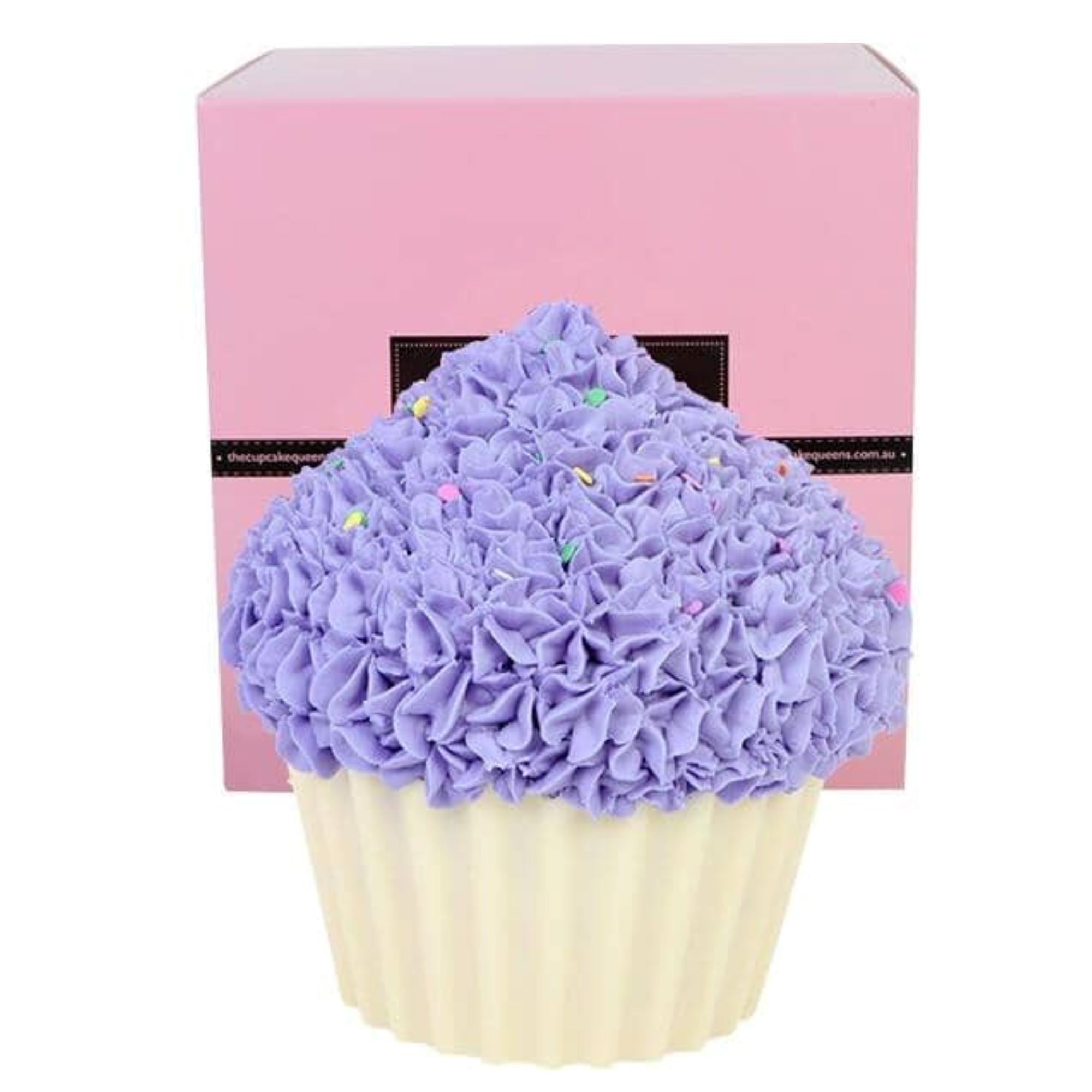 Purple Vanilla Giant Cupcake with Sprinkles Cakes The Cupcake Queens 
