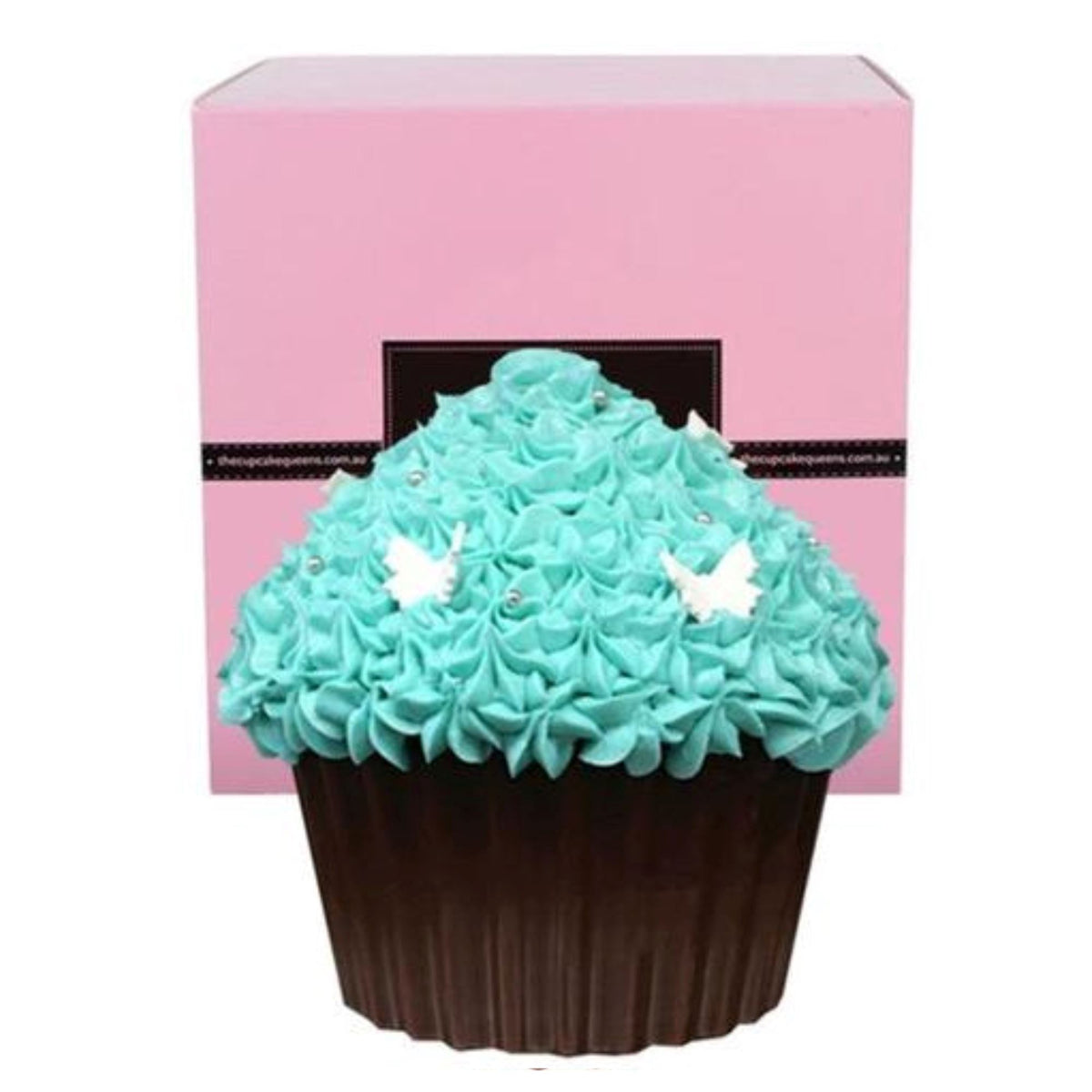Tiffany Blue Chocolate Giant Cupcake with Butterflies Cakes The Cupcake Queens 